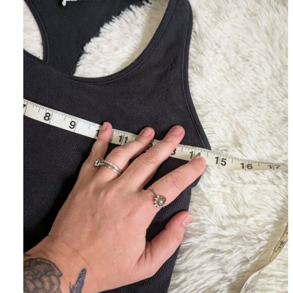 All In Motion Ribbed Stretchy Spandex Ribbed Longline Racerback Sports Bra Large - Picture 6 of 7